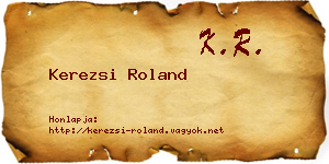 Kerezsi Roland névjegykártya